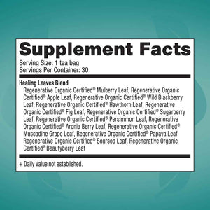 Healing Leaves, Longevity Blend Tea Bags- 30 Count - Biblically Inspired, 12 Fruit Tree Leaf Blend. Supports Digestion, Immune Function, Healthy Inflammation Response and Energy