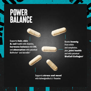 Animal Power Balance – Women's Alpha F Comprehensive Formula – Supports Hormonal Balance, Complexion, Hair, Nails, Mood and Stress, Intestinal Health, & Bone and Joint Health – 30 Packs Animal buy supplements Au