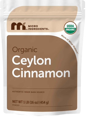 Micro Ingredients Organic Ceylon Cinnamon Powder, 8 oz - Sri Lanka Source - True Cinnamon for Spice & Seasoning - Great for Baking, Cooking, & Drinks - Additive Free, Non-GMO