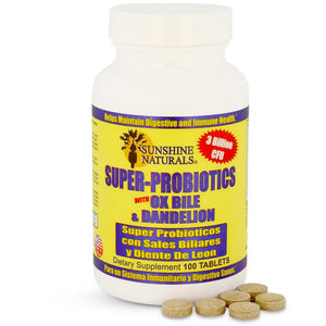 Sunshine Naturals Super Probiotics Supplement. Improves Digestion, Gut Health, Immune System Support, and Healthy Bowel Function. Promotes Healthy Flora. 100 Capsules. Sunshine NaturalsBuy Supplements Australia