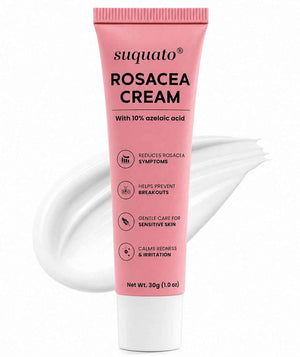suquato 10% Azelaic Acid Cream - Rosacea Treatment for Face & Redness Reducing Face Cream - Redness & Blemish Care for Sensitive Skin