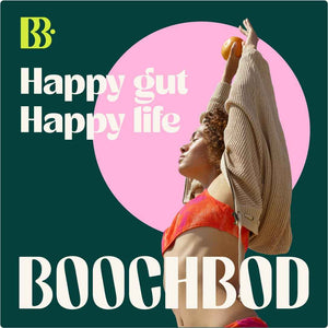BoochBod - Probiotic Kombucha Gummy - Prebiotics, Probiotics, Postbiotics, Fiber Supplement, Slippery Elm, Dandelion Root, for Bloating, Gut Health