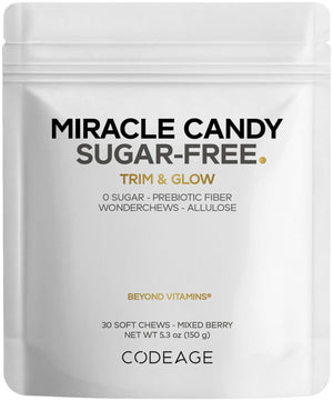 Codeage Miracle Candy Sugar-Free Candies, Mixed Berry Soft Chews – Allulose, Prebiotic Fiber – Low-Calorie Wonderchews – 0g Sugar Soft Chews - 30 Count CodeageBuy Supplements Australia