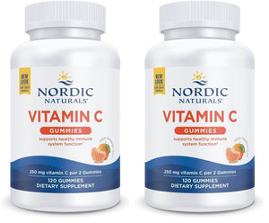 Nordic Naturals Vitamin C Gummies, Tart Tangerine - 120 Gummies - 250 mg Vitamin C - Immune Support, Antioxidant Protection, Child Growth & Development - Non-GMO, Vegan - 60 Servings (Pack of 2) Nordic NaturalsBuy Supplements Australia