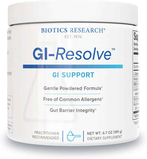 BIOTICS RESEARCH GI Resolve Advanced L-Glutamine Powder Formula for Gut Lining Support & Healing - Optimal Gastrointestinal Function - Premium 7-Ingredient with Zinc Carnosine & Botanicals- 6.7oz