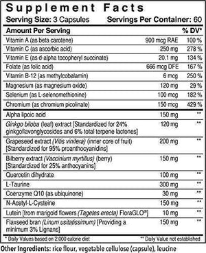 Patient One OpticOne | Supplement to Support Optic Nerve Health and Eyesight Function* | With Vitamins A and E, Lutein, ALA and More | 180 Capsules Patient One buy supplements Au