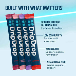 DripDrop Hydration Variety Pack Bundle Electrolyte Packets, 48 Count - Piña Colada, Mango, Açaí, Passion Fruit, Watermelon, Berry, Lemon, Orange, Fruit Punch, Grape, Strawberry Lemonade, Cherry