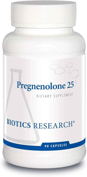 Biotics Research Pregnenolone 25-25 mg Pregnenolone Support, Memory & Hormone Balance, Hormone Precursor or Parent Hormone. 90 Capsules