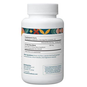 Pattern Wellness Maca Root Extract 20:1-500mg Per Serving – for Men & Women – Tri-Color Black/Red/Yellow Blend – 60 Vegan, Non-GMO Capsules Pattern Wellness buy supplements Au