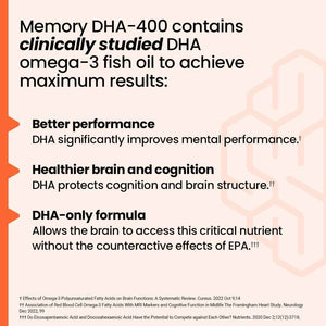 LifeSeasons NeuroQ Memory DHA-400 - Omega-3 Fish Oil Supplement - Mental Performance & Balance - Supports Neuro Brain Health - Protects Against Memory Loss & Improves Focus - 120 Softgels