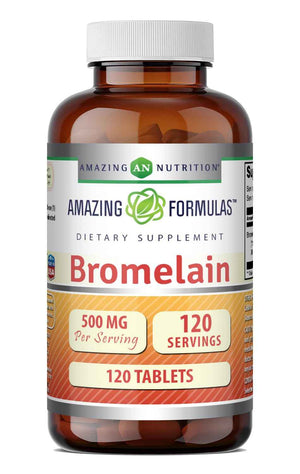 Amazing Formulas Bromelain 500 Mg - Tablets Supplement - Non-GMO - Gluten-Free - Made in USA (Pack of 1 - 240 Count)