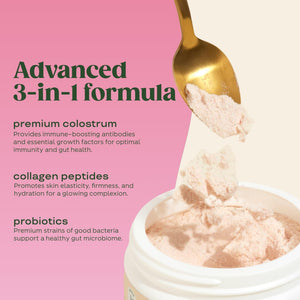 Bloom Nutrition Bovine Colostrum Powder with Vitamin B-12 for Gut Health, Immune Support, Hair Growth & Beauty Supplement | Strawberry, 25 Servings Bloom NutritionBuy Supplements Australia