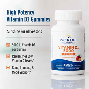 Nordic Naturals Vitamin D3 5000 Gummies, Passion Fruit - 30 Gummies - Support for Healthy Bones, Mood, & Immune System - Vegetarian - Non-GMO - 30 Servings Nordic NaturalsBuy Supplements Australia