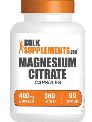 BulkSupplements.com Magnesium Citrate Capsules - Magnesium Supplement, Magnesium Citrate 400mg - Gluten Free, 4 Capsules per Serving, 360 Count (Pack of 1)