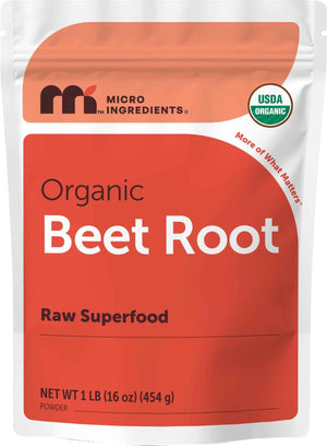 Micro Ingredients Organic Beet Root Powder, 4lb (64 oz) - Nitric Oxide Supplement, Water Soluble, Highly Concentrated Raw Beet Supplement, Superfood Drink Mix, Non-GMO, Plant Based