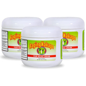 Raging Kakapo Pain Relief Cream 3 Pack - Sore Muscles, Joint Pain & Aches - Odor Free, Non-Greasy Pain Cream - Histamine Dihydrochloride, Capsaicin, Emu Oil, Arnica & More, 4 oz. Jar Raging KakapoBuy Supplements Australia