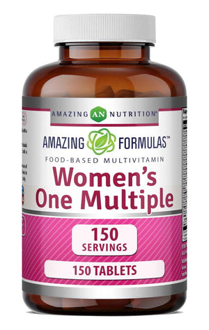 Amazing Formulas Women's One Multivitamin - Food Based - 150 Tablets, 5 Month Supply - Complete Blend of 40 Vitamins, Minerals & Probiotics Supplements - Non-GMO - Gluten-Free - Made in USA