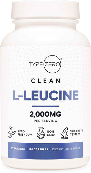 Type Zero L-Leucine Capsules (2000mg) 120 Capsules, 30 Servings