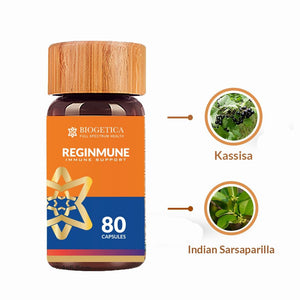 Biogetica Reginmune - Natural Immune Support Care Daily Boost Immune System Booster - 80 Capsules Biogetica buy supplements Au