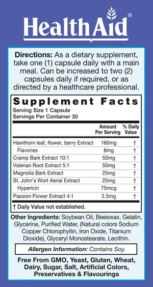 RelaxEase, Herbal Blend to Support Harmony and Tranquility, Once Daily, 30 ct, Helps Promote Health and Relaxation HealthAid buy supplements Au