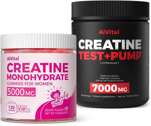 AiVital Creatine Gummies for Women with Creatine Powder for Men 5000mg