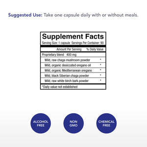 Physician's Strength ChagaStrength - 90 Capsules - Wild, Raw Chaga Complex - Immune & Physical Support - Non-GMO - 90 Servings Physician's Strength buy supplements Au