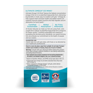 Nordic Naturals Ultimate Omega Mini D3, Lemon Flavor - 60 Mini Soft Gels - 1120 mg Omega-3 + 1000 IU Vitamin D3 - EPA & DHA - Promotes Brain & Heart Health - 30 Servings Nordic NaturalsBuy Supplements Australia