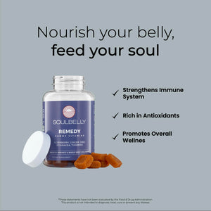 SOULBELLY Super Immunity | Remedy Vitamin Gummies for Immune Support | Vegan | Gluten-Free | Non-GMO | 60 Count SOULBELLY buy supplements Au