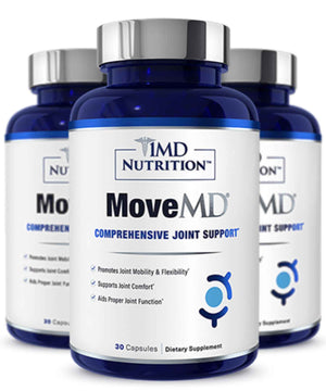 1MD Nutrition MoveMD - Joint Health Supplement - Doctor Formulated - with Collagen, Astaxanthin, and More - 30 Capsules (3-Pack)
