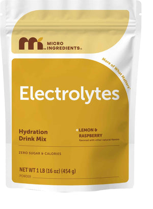 Micro Ingredients Electrolytes Powder, Sugar-Free Lemon Raspberry - 1,000 mg Potassium Per Serving. 139 Servings, 2 lb Bulk Supply, Hydration Drink Mix Powder. 0 Calorie, Keto Friendly. Non-GMO