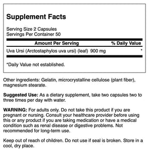 Swanson Full-Spectrum Uva Ursi Leaf - Herbal Supplement Supporting Kidney & Urinary Tract Health - May Support Cardiovascular System Function & Bladder Health - (100 Capsules, 450mg Each)
