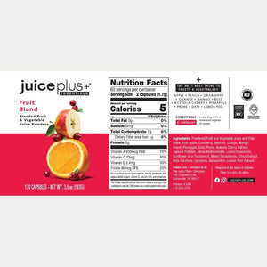 JuicePlus+ Fruit Blend: Plant-Based Whole Food Supplement with Apple, Peach, Cranberry, & More! - Vegan, Gluten-Free, Non-GMO, Kosher - Packed with Plant-Based Vitamins - 1 Bottle (60 Servings) Juice Plus+ buy supplements Au