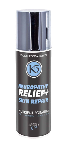 K5 Neuropathy Relief & Skin Healing Cream - Doctor Recommended for Feet, Legs and Toes - Over 20 Vitamins & Minerals - Reduce Neuropathy Symptoms & Repair Damaged Skin (8 Fl Oz)