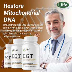 LIIFE L-Ergothioneine Supplement (EGT) 30mg,Compound Antioxidant Supplement (May Support Longevity and Healthy Aging) Promotes Skin Health,60 Capsules,Non-GMO, Gluten Free, Vegan Safe LIIFE buy supplements Au