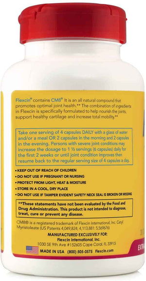 Flexcin Extra Strength Joint Formula with CM8 (Cetyl Myristoleate) - Joint Supplements for Men and Women with Glucosamine, MSM, Collagen Type II - 120 Capsules FlexcinBuy Supplements Australia