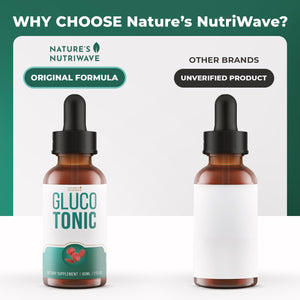 Nature’s NutriWave GlucoTonic - Liquid Formula with Chromium & Herbal Extracts - Natural Flavor - Non-GMO - 60ml, 2FL OZ, 60 Servings, 1 Month Supply