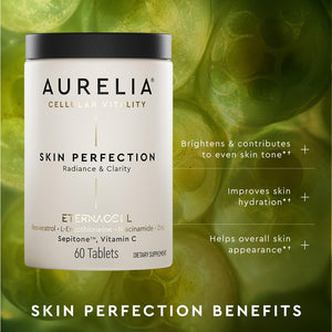 AURELIA Skin Perfection | Advanced Cellular Anti-Aging Supplement | Enhance Skin Clarity, & Tone | with Zinc, Resveratrol, Niacinamide, Ergothioneine, & Vitamin C AURELIABuy Supplements Australia
