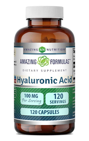 Amazing Formulas Hyaluronic Acid 100 Mg Supplement - Capsules - Non-GMO - Gluten-Free - Made in USA (1 Pack, 360 Count)
