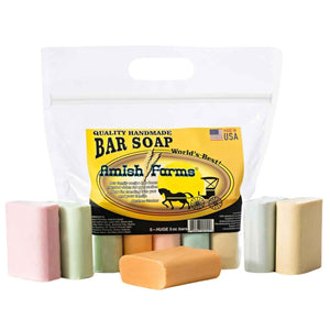 Amish Farms Natural Bar Soap 5-Pack Variety - Handmade Cold Process Moisturizing Soap Bars, Large Hand-Cut, Made in USA