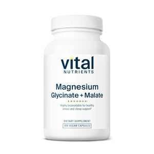 Vital Nutrients Magnesium Glycinate + Malate - 120mg Vegan Magnesium Supplement for Women and Men - Muscle, Heart, Bone Support* - Promotes Relaxation - Gluten, Dairy and Soy Free - 100 Capsules Vital NutrientsBuy Supplements Australia