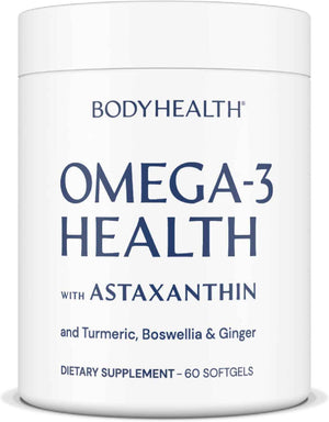 BodyHealth Omega 3 Health, Fish Oil Supplement for Women and Men, Heart and Brain Health, Fish Oil Pills, Fatty Acid Supplements, Omega 3 Vitamins - 60 Soft Gels