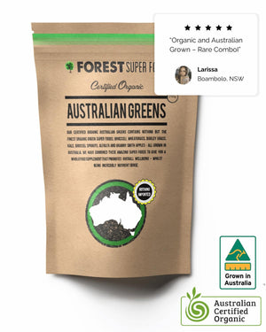Certified Organic Australian Greens Whole Food Blend | 7 Incredible Whole Foods | No fillers or additives Forest Super Foods buy supplements Au