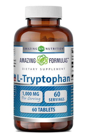 Amazing Formulas L-Tryptophan 1000mg Tablets Supplement - Non-GMO - Gluten Free - Made in USA (240 Count)