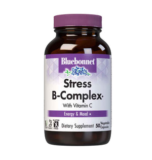 Bluebonnet Nutrition Stress Relief B Complex Vegetable Capsules, Vitamin B6, B12, Biotin, Folate, Vegan, Gluten & Soy & Milk Free, Kosher, Unflavored, 100 Count