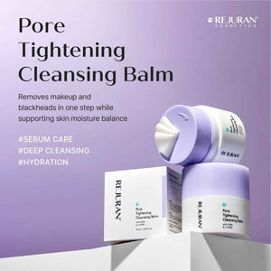 REJURAN® Pore Tightening Cleansing Balm with PDRx & c-PDRN 50ml – Deep Makeup & Blackhead Cleanser with Salmon DNA & Tannin Complex – 3-Step Transforming Balm, Fragrance-Free