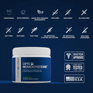 Opti + Homocysteine Capsules | Daily Brain and Heart Health Supplements* | Brain Supplement with Methylcobalamin & Methylfolate | 60 capsules/30 Servings Opti + Life buy supplements Au