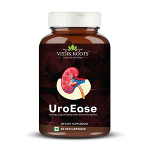 VEDIKROOTS UroEase - Ayurvedic Herbal Supplement for Kidney Health & Uric Acid Levels - Supports Urinary Tract Health - 60 Veg Capsules