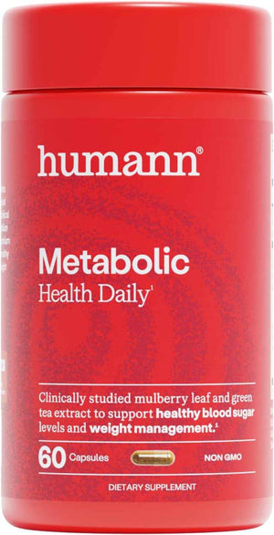 Humann Metabolic Health Daily, Multi-Action Formula with Mulberry Leaf Extract & Green Tea Extract Phytosome, Plant-Based Non-GMO, 60 Capsules