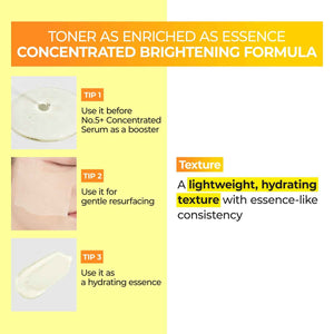 numbuzin No.5 Vitamin Boosting Essential Toner, Radiance-Boosting Vitamin Toner for Uneven & Dull Skin, Glutathione, Vitamin C, Niacinamide