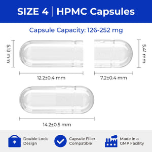 ATLEMISME Empty Vegan Capsules Size 4 - Vegan Capsules DIY Vegetable Capsule Filling - Veggie Caps with 2 Micro Lab Spoons for Capsule Filling ATLEMISMEBuy Supplements Australia